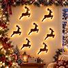 Eunmsi Decorazione da parete a LED a forma di renna, illuminazione | Adesivi per finestre 3D che si illuminano con cervo, decorazione natalizia per appendere l'albero della casa