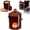 KADAX Pentola in gres porcellanato con coperchio, lavabile in lavastoviglie, pentola per fermentazione fatta a mano in ceramica per cetrioli e crauti (2,5 l), K8659