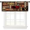 Miyotaa Tenda Rustica per Cucina in Stile Fattoria con Mantovana a Sacchetto 137L x 46A, Stile Lodge Primitivo, Motivo Orso, Cervo, Tribù di Campagna, Trattamento per Finestre Vintage e Rurale per