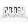 Lancoon Sveglia elettronica LCD con visualizzazione della data della settimana della temperatura trasparente 3 allarmi snooze desktop semplice portatile facile da usare per la decorazione della casa