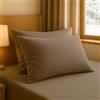 INTRECCI Coppia Federe 52x82 cm in Flanella 100% Cotone Tinta Unita, Morbide, Felpate e Calde (Tortora)