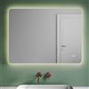 SUNXURY Specchio da Bagno 80x60cm con Illuminazione e Touch Senza Appannamento LED per Bagno Specchio 3 Temperature di Colore Specchio da Parete IP44