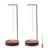 Pyralidsg 2 Pezzi Porta Incenso, Porta Incenso per Bastoncini con Base in Legno, Portaincenso Bastoncini Invertito con Spazzola, per Yoga, Meditazione, Ufficio, Camera da Letto