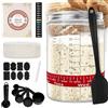 Meetory Starter kit di pasta madre, barattolo da 770 ml con ricette e istruzioni, termometro, fascia data di alimentazione, raschietto in silicone, coperchio in tessuto, coperchio in metallo,