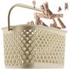 KADAX Cestino Classico per Mollette da Appendere - Cestello per Stendibiancheria con Gancio (Beige)