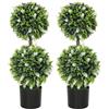 HOMCOM 2 piante artificiali a sfera decorative in vaso 70cm bianco | Fiori di lavanda, piante finte, decorazione per interni/esterni