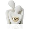 FAINCA Coppia di Innamorati Statua Regalo per Sposi Oggettistica Casa | Scultura Soprammobili Moderni per Regalo di San Valentino Anniversario di Matrimonio Soggiorno e Camera da Letto