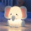 Gemmac Elefante Luce Notturna Bambini, 3 Livelli di Luminosità 7 Colori | Timer 30 Min, Silicone senza BPA, Batteria 1200mAh, USB Ricaricabile, Lampada da Comodino Regalo per Bambino Bambina Adulti