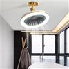Ds UUby Ventilatore da Soffitto Con Luce Chiusa Sottile Ventilatore Luce 30W LED Lampada Integrata e Telecomando E27 Piccoli Ventilatore da Soffitto Illuminazione (Grigio)