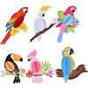ZHjuju 6 pezzi Pappagallo di uccelli tropicali estivi Decorazioni da appendere Ritagli di carta a nido d'ape per la spiaggia estiva hawaiana Tiki Bar Luau Party, Decorazione per la festa di compleanno.