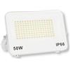 puntoluceled Faretto LED da Esterno IP66 CCT Switch 3000K 4000K 6500K, Faro LED Bianco in Alluminio e Vetro con Staffa Orientabile per Giardino Garage Cortile (50, Watt)