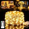 Desing Wish 1 x 30M 300 LED Lucine Led Decorative a Batteria Luci per Albero di Natale Interno Impermeabile Mini Christmas Fairy Lights Bianche Calde Esterni Ghirlanda Matrimonio Party Deco con Telecomando Timer