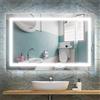 OHMG Specchio Bagno, Specchio Bagno led, Specchio led Bagno, Luce Bianca Fredda, Design Touch, Telaio in Lega di Alluminio, IP67, 22W (50 * 70cm)