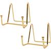 Funnytek, 2 supporti per piatti da 3 pollici - Supporti in metallo per foto, immagini, piatti decorativi e arte da tavolo, oro