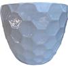 Generico Centro Ardolino Vaso Caspo in Ceramica bianco, portafiori per piante e fiori Fantasia Nido d'ape Design Made in Italy (Grande)