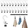 Hisdricus 20 Metallo Ganci con Clip Antiscivolo, Ganci Appendiabiti, Appendini per Pantaloni, Appendistivali Girevole a 360°, Grucce Appendiabiti con Pinze per Pantaloni, Scarpe, Asciugamani, Cappelli, Calzini