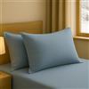 INTRECCI Coppia Federe 52x82 cm in Flanella 100% Cotone Tinta Unita, Morbide, Felpate e Calde (Azzurro)