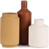 QIANLING Set di 3 vasi in ceramica, moderni, neutri, decorazione per la casa, piccoli vasi da fiori in ceramica, vaso rustico per mensola, tavolo, ingresso, caminetto, centrotavola, libreria, soggiorno e bagno
