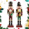 WDJLNZB Grande Soldato Schiaccianoci di Natale in Legno, 2 Pezzi 30cm Schiaccianoci Natalizi Soldatino Tradizionale Fatto a Mano, Figure Classiche Decorazioni Natale Soldato