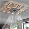 Dfiacn Lampadario Ventilatore Quadrato con Telecomando App Ventilatore da Soffitto con Luce Silenzioso 6 Velocità Reversibile Plafoniera Ventilatore 60W Dimmerabile per Soggiorno, Bianco