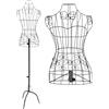OUBUBY Manichino da sartoria, vintage, in filo di ferro, manichino decorativo, manichino da sartoria, busto da donna, per appendiabiti, nero