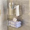 DEARBAG Mensola per Doccia da 2 Pezzi, Non Necessita di Foratura, Materiale Trasparente, Montaggio a Parete, Autoadesivo Resistente, con Foro Di Drenaggio, Adatta per Riporre Articoli da Bagno e da Cucina