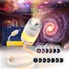Lazenry Luce notturna Proiettore Galassia 3 in 1 Hd Smart Dynamic 5d, Plug and Play Luce Notturna, Galaxy Proiettore Cielo Stella e Oceano Rotante 360°Luna Usb Per Soffitto (Con 13 Film)