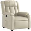 vidaXL Poltrona Reclinabile Crema in Similpelle