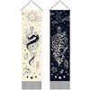 AHANDMAKER Set di 2 arazzi con stampa di sole, luna e serpente, arazzo bohémien verticale, da appendere per camera da letto o soggiorno, 33 x 130 cm