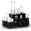 DoubleCare Portaspazzolini, organizer da bagno, 5 scomparti, multifunzione, per cosmetici, trucchi, cancelleria per ufficio, matite, dentifricio, spazzolino da denti, per casa e ufficio