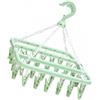 hautllaif Appendiabiti con 32 clip, design pieghevole multifunzione e gancio rotante per calze a vento per stendere il bucato, ideale per calze, biancheria intima, reggiseni, vestiti per bambini