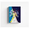 Generico Quadro su Tela Pop 'FREDDIE QUEEN MERCURY 2' - Stampa XL Minimalista Bianco/Nero con Accenti Azzurri - Arredo Murale Luxury Statement per Appartamento Moderno IDEA REGALO Adulto