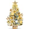 Bopertrove Mini Albero di Natale Piccolo, Albero di Natale con Luci Incorporate, 60cm Alberi di Natale da Tavolo, Addobbi Natalizi per La Casa, Alberelli di Natales Piccoli con Luci LED, Christmas Tree