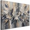 Feeby Quadro su Tela Non Tessuta - Stampa Su Tela - Grigio Oro Foglie glamour - 30x20 cm - Decorazione Murale - Moderno Soggiorno - quadri moderni soggiorno - poster
