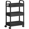 Generic Carrello Per Libri Su Ruote ，Carrello Portaoggetti Su Ruote A 3 Livelli，Carrezzatore Organizzatore Di Stoccaggio Per Camera Da Letto, Cucina, Bagno, Lavanderia E Ufficio(Black)