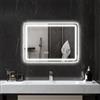 HOMCOM Specchio da bagno con luce LED Bluetooth 50x70cm Argento | Specchio a parete con luce, orologio, antiappannamento, 3 colori, dimmerabile, memoria, touch, vetro temperato, IP44