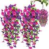 Husoiuy Fiori artificiali petunia realistici 2 Pezzi Fiori Finti per Decorazione da | Decorazione Finta di Petunia per Esterni per Esterno Portico Patio Giardino Cortile Terrazza Interno Balcone