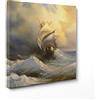 ConKrea Quadro su Tela Canvas - INTELAIATO - Pronto da Appendere - Veliero in Mare Aperto - Tempesta - 30x30cm - Senza Cornice - (cod.1925)