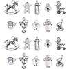 UR URLIFEHALL 100 Pz 10 Stili Argento Antico Tibetano Charms Nascita Del Bambino Pendenti per Collanebraccialetto Gioielleria Making
