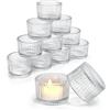 Feruchun 12 Pezzi Portacandele Vetro,5.5x 3.5cm Porta Candele Trasparente para Matrimoni,Festa,Natale,Decorazioni Tavolo (Trasparenti)