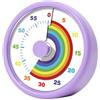 QOXEZY Timer visivo arcobaleno da 60 minuti per bambini, dispositivo portatile per conto alla rovescia, sviluppa la consapevolezza del tempo, ideale per classe, ufficio e casa (viola)