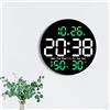 ZYWUOY Orologio digitale grande display, orologio da parete digitale a LED da 10 pollici con sveglia temperatura e igrometro per camera da letto, cucina, casa (verde)