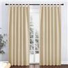 PONY DANCE Tende Oscuranti Termiche Isolanti per Soggiorno con Passanti | per Camera da Letto, per Interni, per Finestre, Blackout, Privacy, Anti-UV, 2 Pezzi L 140 x A 220 CM, Beige