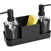 Marjoramy Dispenser di Detersivo per Piatti Compatto da Cucina, Organizer per Lavello in ABS, Set Dispenser di Sapone e Detersivo per Piatti Ricaricabile, Organizer per Lavello per Lavello e Piano di Lavoro