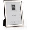 ARTÉ 10x15 Cornice per foto, Made in Italy, elegante placcata in argento, Silver Plated antiossidante, Fascia 1,5 cm, Bellissima cornice in Silver Plated con retro in legno mogano E136/10x15