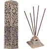 Divit Shilp Porta bastoncini di incenso in pietra fatta a mano, unico bruciatore a torre lunga king size, canfora, tealight - Dhoop Batti - Portacandele per yoga, meditazione e decorazione della casa (floreale)