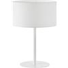 EXO Lighting - Lampada da tavolo AMSTERDAM bianca Portalampada E27 per interni IP20 + Paralume in cotone bianco Ø38cm. Lampada da tavolo per soggiorni e camere da letto di residence e hotel.