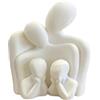 Bayicie Famiglia Di 4 Scultura Astratta 4 Persone Figurine Moderna Minimalista Casa Statua Per Ufficio Soggiorno Libreria Mensola TV