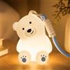 Gemmac Luce Notturna a Forma di Orsacchiotto per Bambini con Cinturino | 7 Colori, Timer da 30 Minuti, Batteria Ricaricabile via USB, Mini Lampada a LED per Zaini Scolastici, Campeggio, Decorazioni
