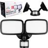 Maclean Lampada da parete a LED Maclean, con sensore PIR, 20 W, 1500 lm, IP65, bianco neutro 4000 K, nera, MCE524 B